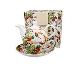 DUO FLORAL Tasse mit Teekanne LINNEA New Bone China Porzellan