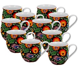 10er SET DUO ETNO Becher 500 ml ETNIC New Bone China Porzellan