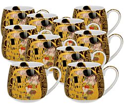 10er SET DUO ART GALLERY Fassbecher 430 ml THE KISS BROWN New Bone China Porzellan