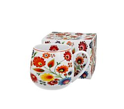 DUO ETNO Fassbecher 430 ml ŁOWICZ New Bone China Porzellan