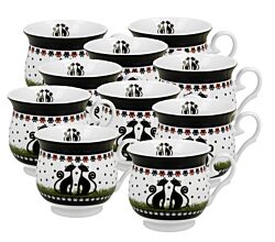10er SET DUO ETNO 34332 Becher 500 ml INDIGO New Bone China Porzellan