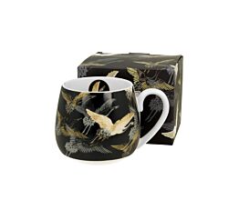 DUO ART GALLERY Fassbecher 430 ml CRANES AT NIGHT New Bone China Porzellan