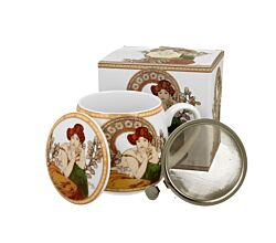 DUO ART GALLERY Fassbecher 430 ml TOPAZ mit Teesieb, New Bone China Porzellan