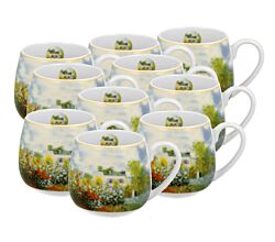 10er SET DUO ART GALLERY Fassbecher 430 ml THE GARDEN AT ARGENTEUIL New Bone China Porzellan