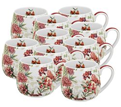 10er SET DUO FLORAL Fassbecher 430 ml LUCIA New Bone China Porzellan