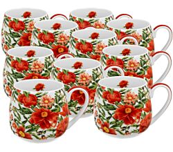10er SET DUO FLORAL Fassbecher 430 ml FELICITY New Bone China Porzellan