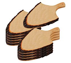 10er SET KESPER Rinden-Servierbrett 61205 aus Erlenholz / Vesperbrett / Brotzeitbrett