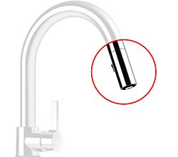 SCHOCK Brausekopf 628785/7 mit kleinen Gebrauchsspuren für SCHOCK Armatur SC-520 mit Zugauslauf / Handstück / Ersatzteil