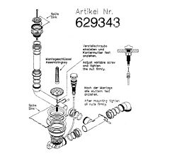 Ab- und Überlaufgarnitur für die Schock X-Tra R-125 und Classic R-100 Spüle / inkl. Bowdenzug / Spülenzubehör / Ablaufgarnitur