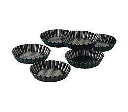 ZENKER 6 Torteletts 10 cm mit Antihaftbeschichtung / Serie Black Metallic / Tortelett Förmchen / Backform
