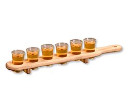 KESPER 68281 Schnapsglasträger mit 6 Gläsern aus Kiefernholz