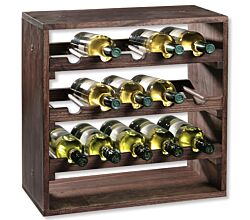 KESPER 69243 Weinregal aus Kiefernholz für 15 Flaschen, 50 x 50 x 25 cm / Weinflaschen-Regalsystem