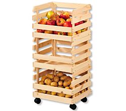 KESPER 69581 Kartoffel- und Obsthorde aus Kiefernholz 3-tlg. / Stapelhorde / Kartoffelhorde / Aufbewahrungsregal
