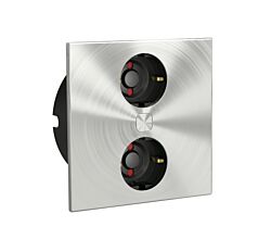 Duplex E Doppelsteckdose aus Edelstahl für den Einbau in eine Arbeitsplatte / Mehrfachsteckdose / Steckdosenverteiler