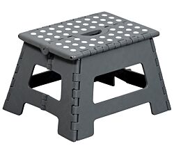 KESPER 70635 Klapptritt aus Kunststoff, grau,  35 x 27 x 22 cm / Hocker / Klappstiege