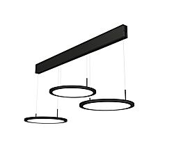 Plate 3 LED Pendelleuchte 3-fach aus Aluminium schwarz matt mit Acrylglas satiniert / Hängeleuchte / Tischleuchte