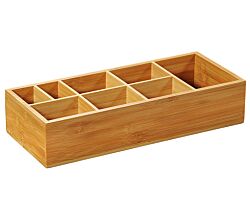 KESPER 70855 Aufbewahrungsbox mit 8 Fächern aus FSC-zertifiziertem Bambus / Grillbox / Buffet-Box