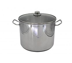 Karl Krüger 72728 Jumbotopf Edelstahl mit Glasdeckel 30 cm, Inhalt 17 Liter / Kochtopf / Maxi Topf / INDUKTION