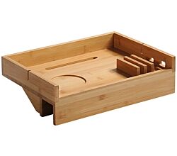 KESPER 77630 Betttablett, Bambus / Tablett / Bettrandablage / Nachttischablage klemmbar