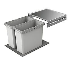 NABER Abfallsorter COX® BOX 360 S/450-2 mit 32 (2x16) Liter Abfallvolumen / 45 cm Schrankbreite