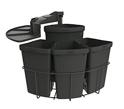 Abfallsorter CABBI-4 in ANTHRAZIT ohne Biodeckel / ab 50 cm Schrankbreite / Abfalleimer / Mülleimer / Schwenkeimer