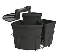 Abfallsorter CABBI-3 in ANTHRAZIT ohne Biodeckel / ab 50 cm Schrankbreite / Abfalleimer / Mülleimer / Schwenkeimer