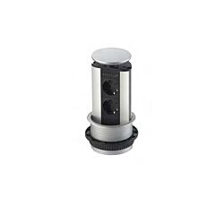 EVOLINE Port-1 LED Sonderanfertigung mit 2 Steckdosen ohne Schalter und Deckel aus Edelstahl