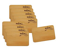 10er SET KESPER 85016 Schneidebrettchen aus Buche - Breakfast, 23 x 15 x 1 cm / Frühstücksbrettchen