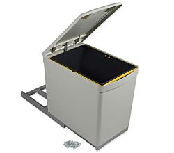 emuca Abfallsorter mit 16 Liter Volumen Handauszug mit Deckelheber / Müllbehälter