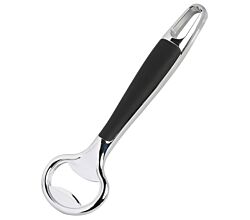 KESPER 90469 Flaschenöffner aus Edelstahl & Kunststoff, silber/schwarz