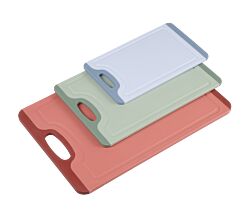 KESPER 92228 Schneidebrett 3er-Set, Kunststoff mit Rutsch-Stopp