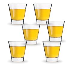 6er Set Whiskygläser á 26 cl aus gehärtetem Glas / Trinkglas / Trinkbecher / Whiskybecher / Softdrinkglas