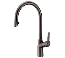 AquaCucina 89076-GU Armatur CAB in GUNMETAL mit Zugauslauf / Küchenarmatur / Einhebelmischer