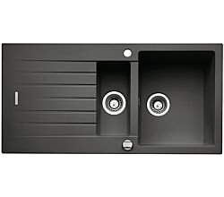 NABER Spüle ANGOLA 150 mit Drehexcentergarnitur verchromt / Auflagespüle / 60 cm Schrankbreite
