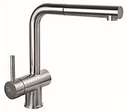 AquaCucina 45008-E Armatur LAGO S Edelstahl matt gebürstet mit ausziehbarem Auslauf / Küchenarmatur / Einhebelmischer