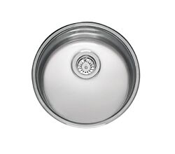 Reginox L18 390 KG-CC (304) OHNE ÜBERLAUF Rundbecken-Edelstahlspüle - Ausschnittmaß Platte (Ø): 420 mm / medizinisches Becken clean & care / Spüle Edelstahl