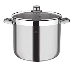 Bemus XXL-Jumbotopf BenVita ECOLine 17 Liter, Edelstahl rostfrei, Kochtopf mit Glasdeckel