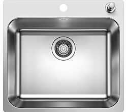BLANCO Spüle SUPRA 500-IF/A R12 mit Ablauffernbedienung - Zugknopf / ab 60 cm Schrankbreite