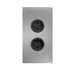 CARESSI Energie-Ecksäule 2ST20 in EDELSTAHL / Mehrfachsteckdose