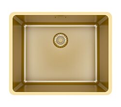 CARESSI CAPPMX50R20G Spüle in GOLD ohne Hahnbank / ab 60 cm Schrankbreite / Einbauspüle / Edelstahlspüle