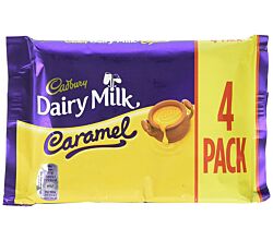 Cadbury Dairy Milk Caramel Schokoriegel 4er Pack (4 x 37 g) / Karamell Schokoladen Riegel