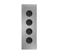CARESSI 4ST36 Energie-Ecksäule 4-fach in EDELSTAHL / Mehrfachsteckdose