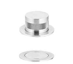 CARESSI Excenter-Set 708135 mit Druck-Drehknopf in EDELSTAHL zum Nachrüsten von Spülen mit Handbetätigung / Excenterbedienung