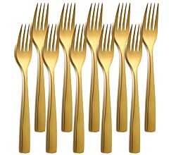 10er SET COMAS 6098 Tafelgabel BARCELONA GOLD Edelstahl 18/10 / PVD-Beschichtung / Gold-Finish