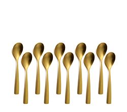 10er SET COMAS 6101 Mokkalöffel BARCELONA GOLD Edelstahl 18/10 / PVD-Beschichtung / Gold-Finish