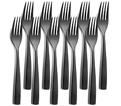 10er SET COMAS 6104 Tafelgabel BARCELONA SCHWARZ Edelstahl 18/10 / PVD-Beschichtung / Black-Finish