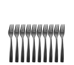 10er SET COMAS 6105 Kuchengabel BARCELONA SCHWARZ Edelstahl 18/10 / PVD-Beschichtung / Black-Finish
