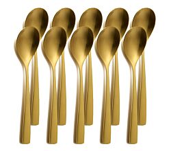 10er SET COMAS 6351 Dessertlöffel BARCELONA GOLD Edelstahl 18/10 / PVD-Beschichtung / Gold-Finish