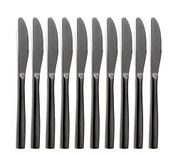 10er SET COMAS 6353 Dessertmesser BARCELONA SCHWARZ Edelstahl 18/10 / PVD-Beschichtung / Black-Finish