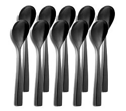 10er SET COMAS 6354 Dessertlöffel BARCELONA SCHWARZ Edelstahl 18/10 / PVD-Beschichtung / Black-Finish